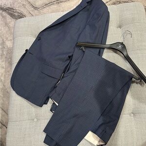 Joseph Abboud Men's Navy Pinstripe Slim Fit Suit